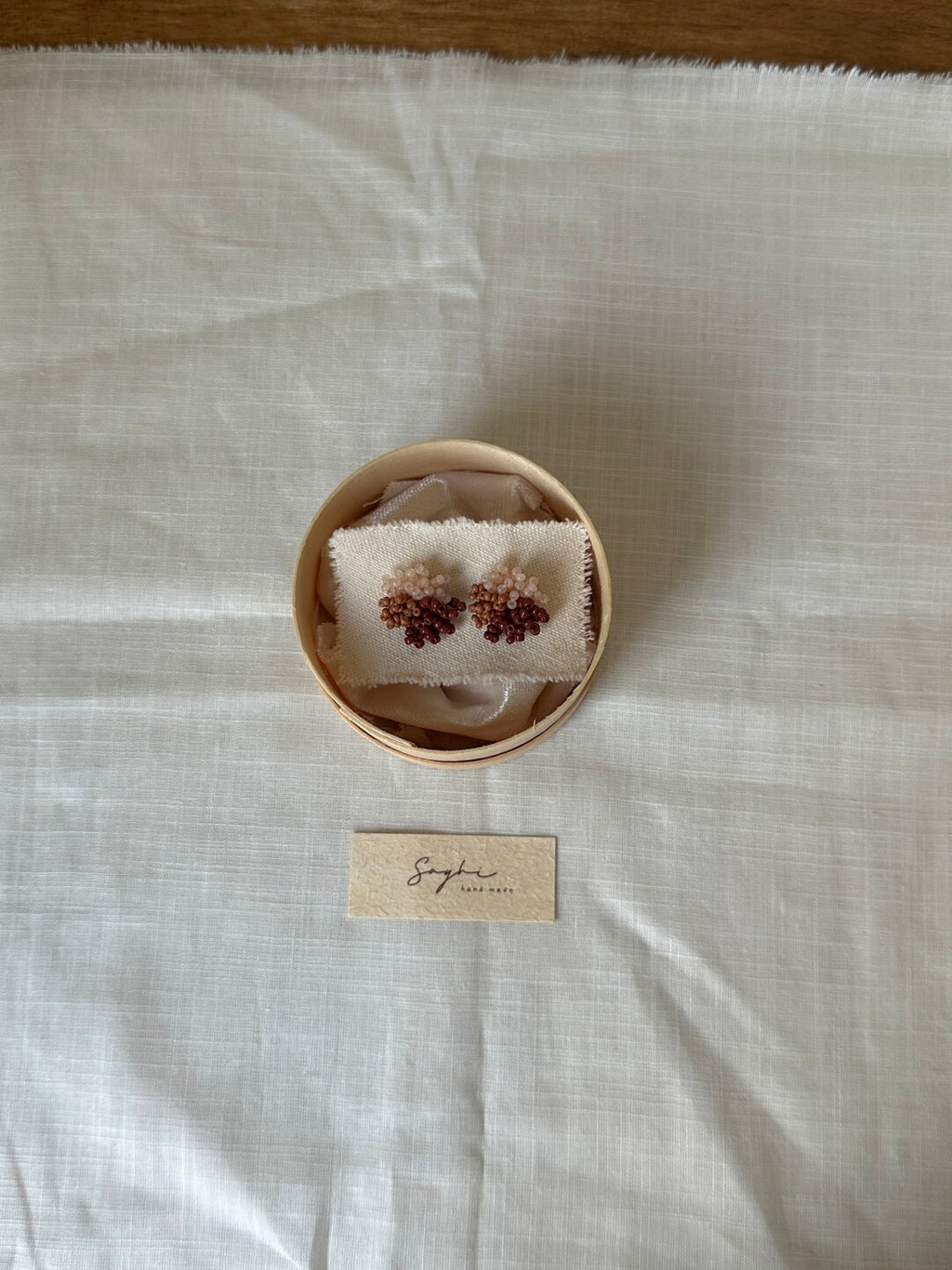 Original Retro Pink-Brown Beaded Earrings,Lumivault.