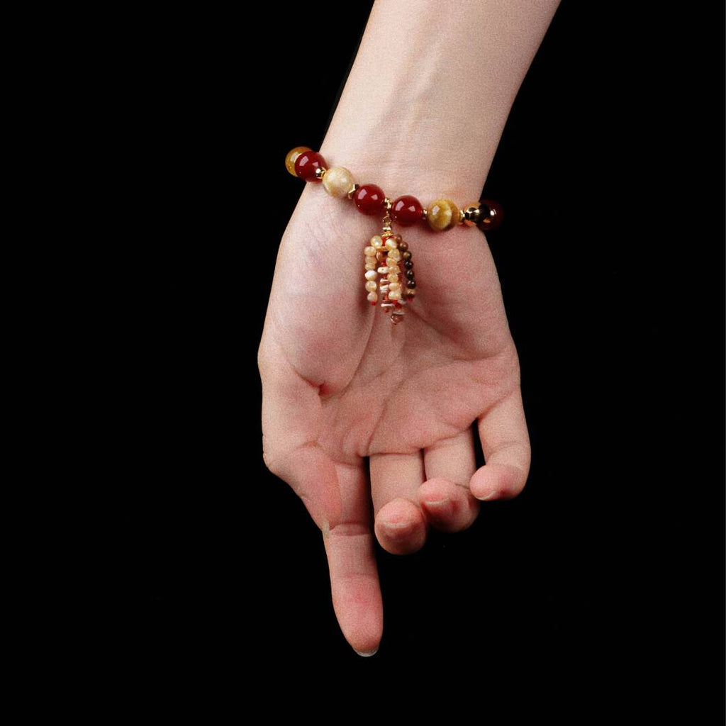 Auspicious Snow Bountiful Harvest Beaded Bracelet,Lumivault.