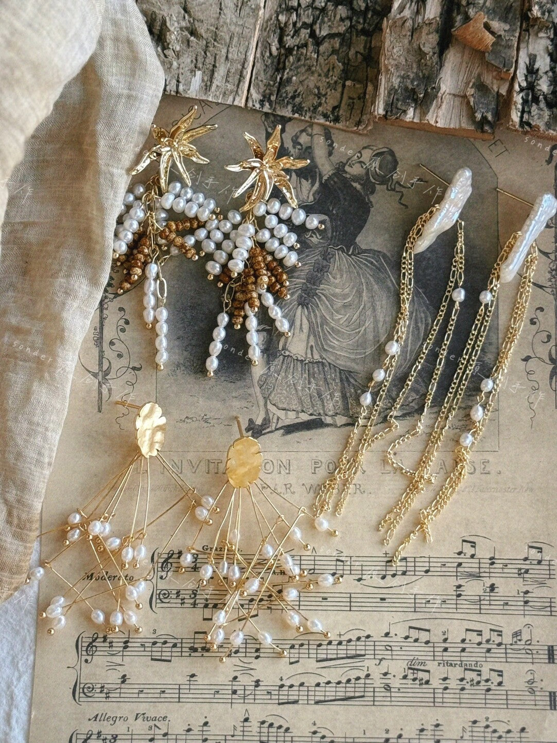 Whispers Of Wind Baroque Pearl Earrings,Lumivault.