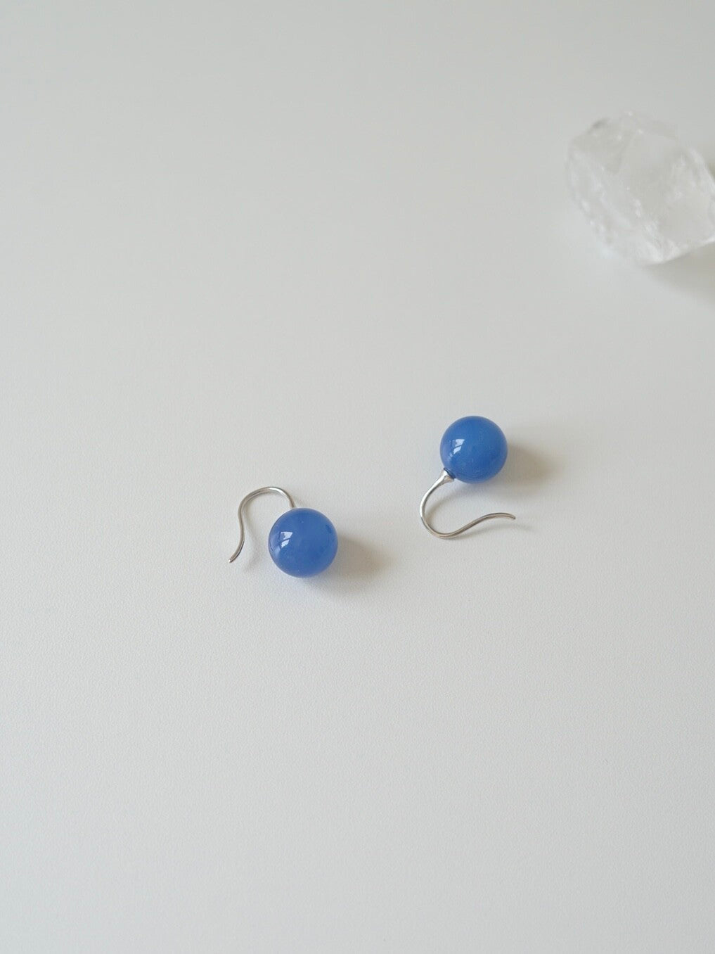 Natural Blue Agate Silver Earrings