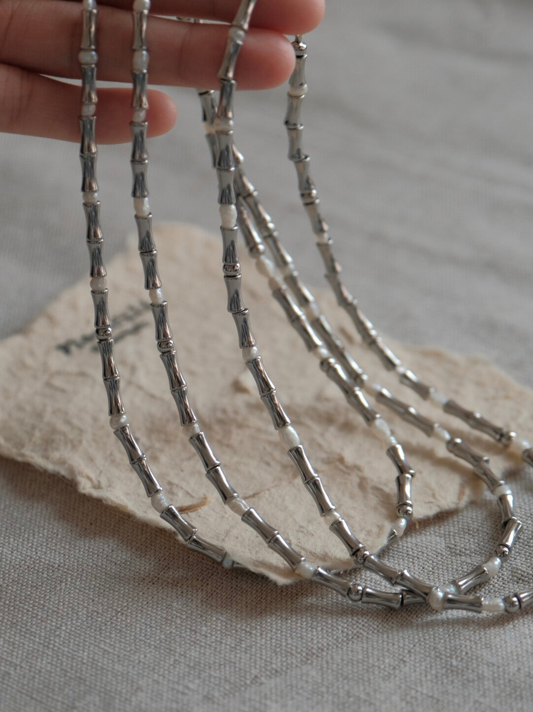Bamboo Shadow Baroque Pearl Necklace,Lumivault.
