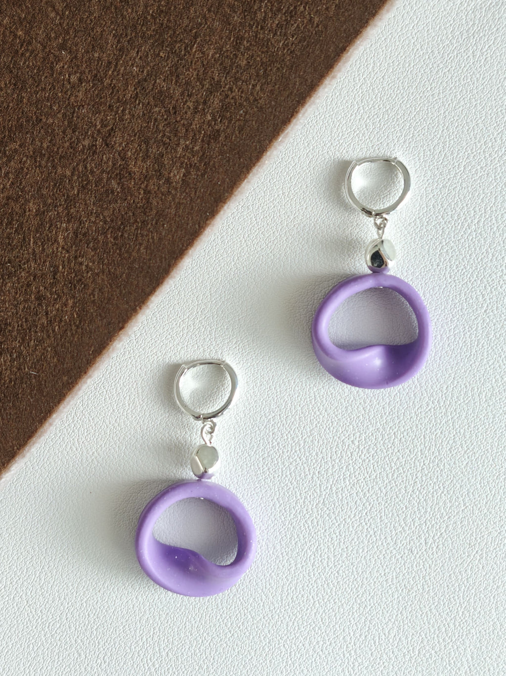 Purple Mobius Strip Earrings,Lumivault.