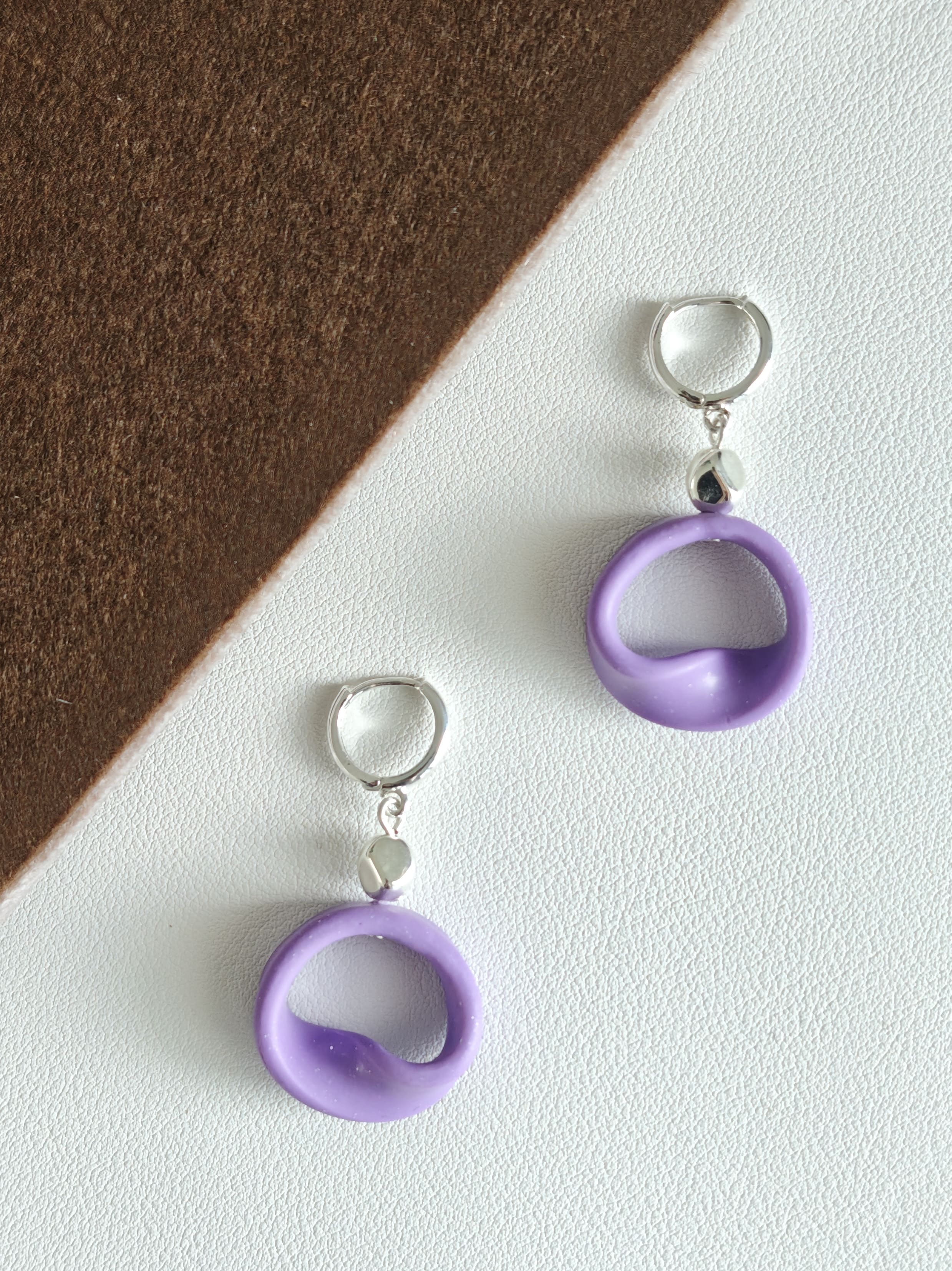 Purple Mobius Strip Earrings,Lumivault.