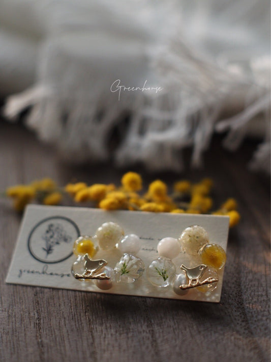 Blooming Circle Resin Earrings