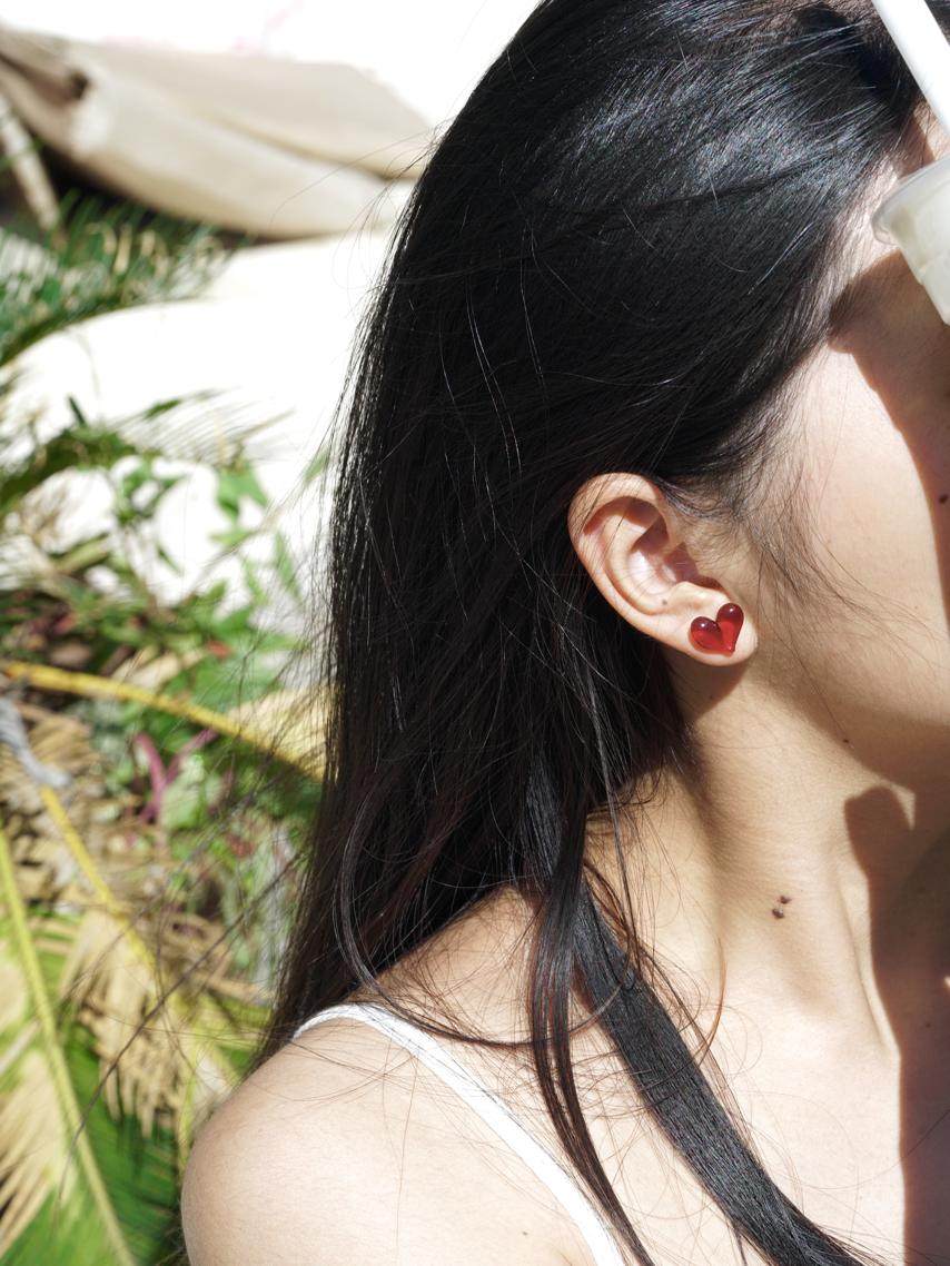 Sweetheart Glass Earrings,Lumivault.