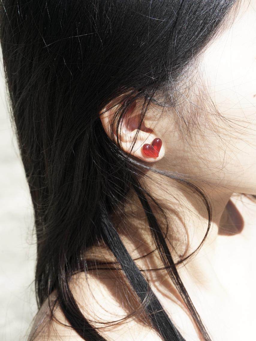 Sweetheart Glass Earrings,Lumivault.