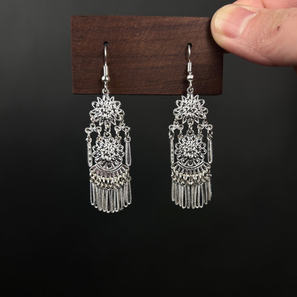 Double Fringe Earrings,Lumivault.