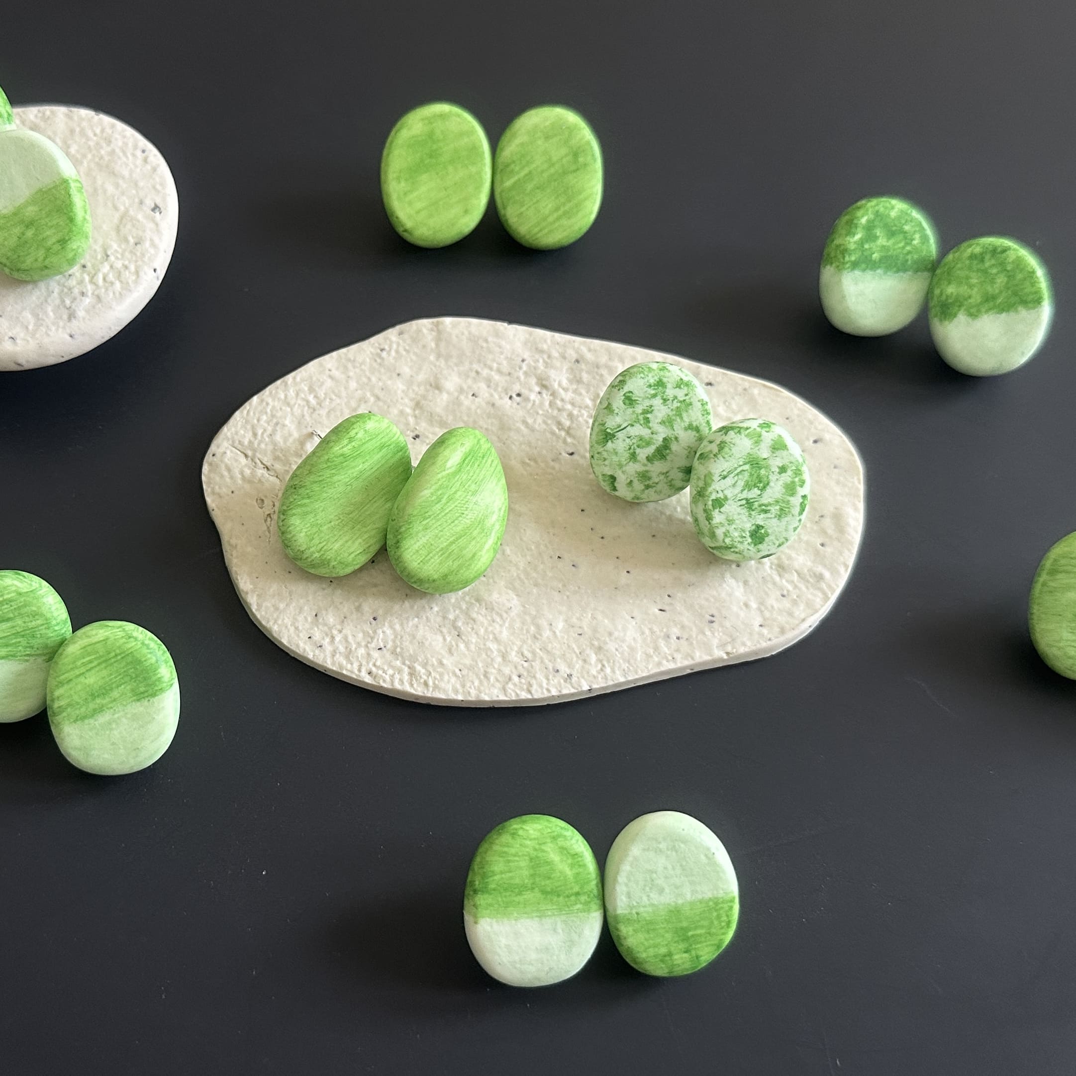 Moss Traces Earrings,Lumivault.