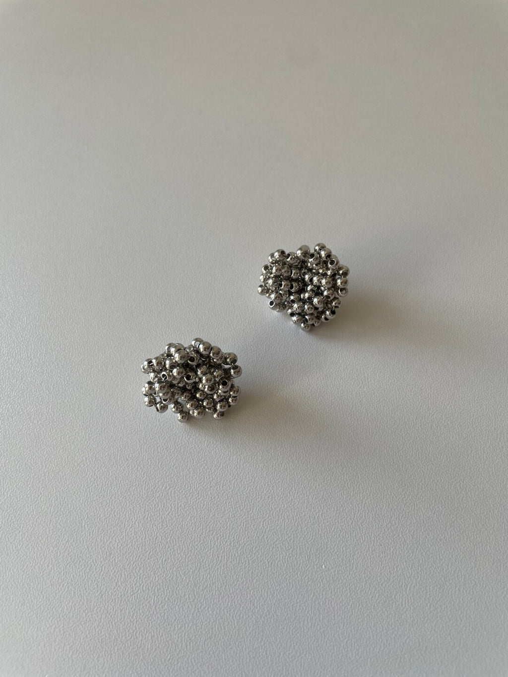 Silver Flower Beaded Earrings,Lumivault.