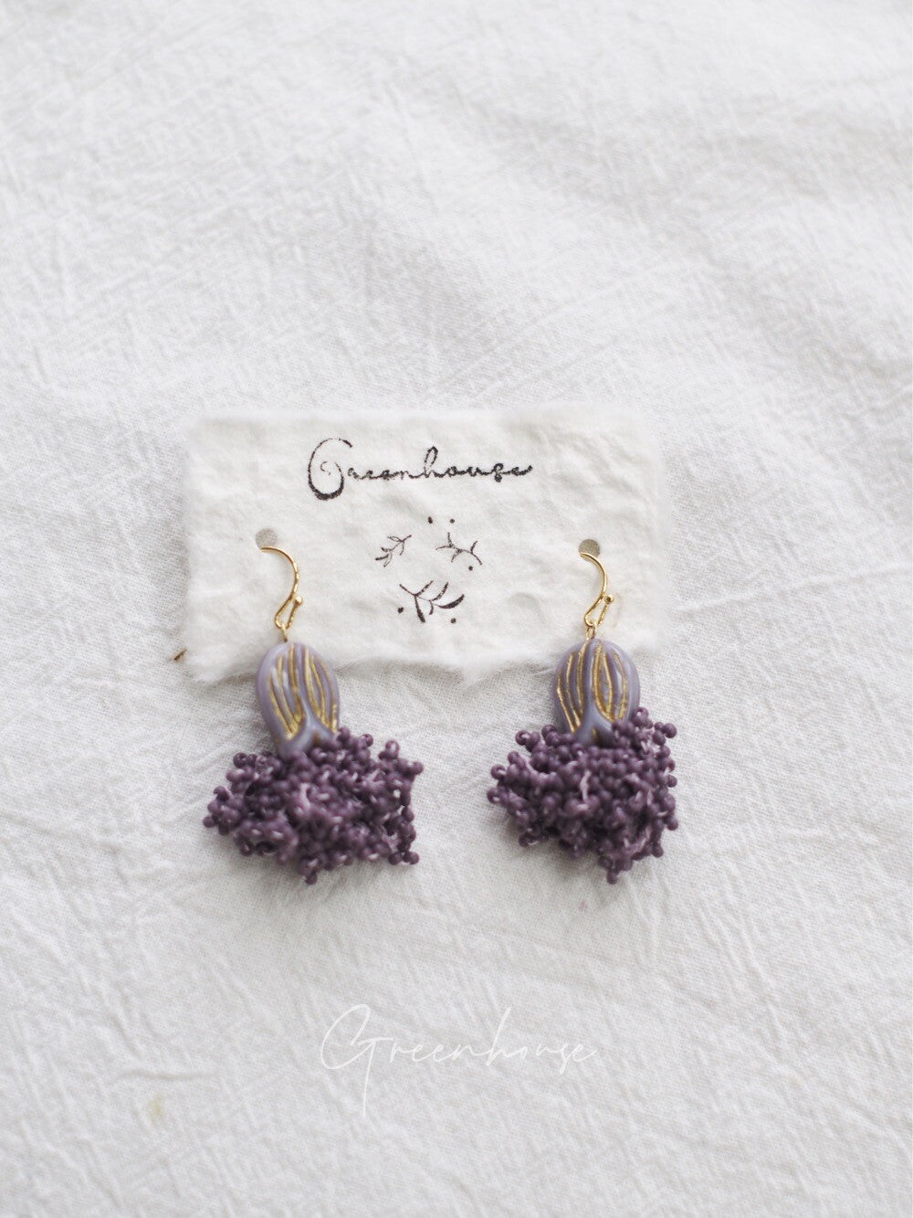 Crochet Tulip Drops Beaded Earrings,Lumivault.