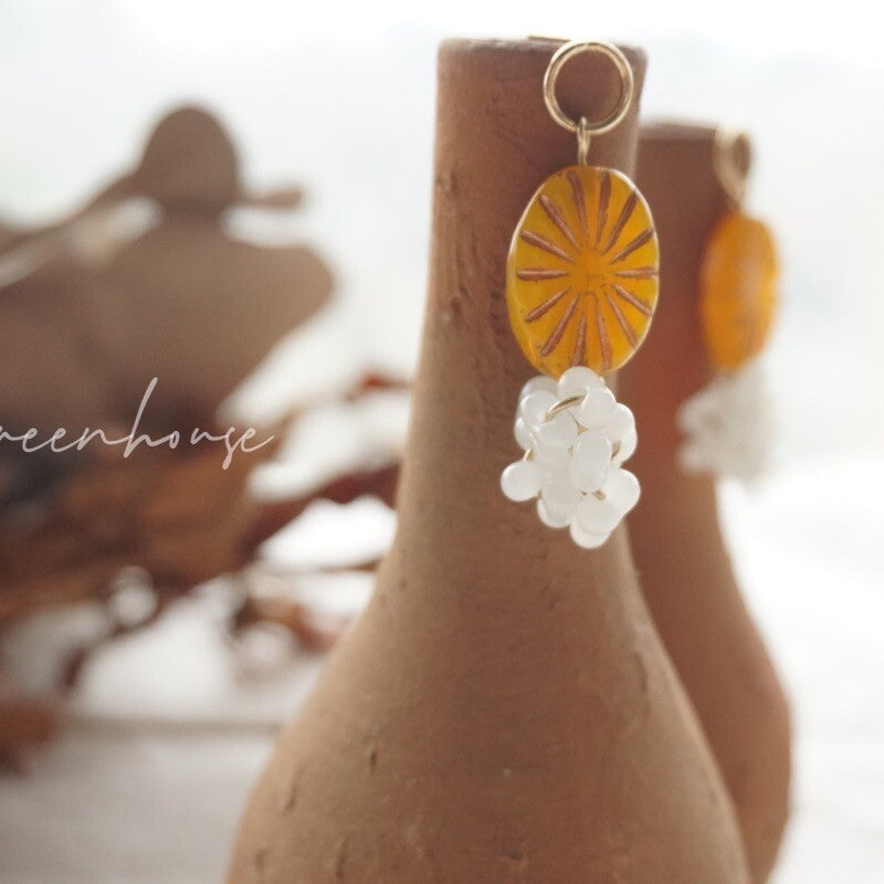 Orange Candy Beaded Earrings,Lumivault.