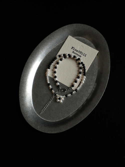 Blossom Color‑Block Beaded Necklace Bracelet,Lumivault.