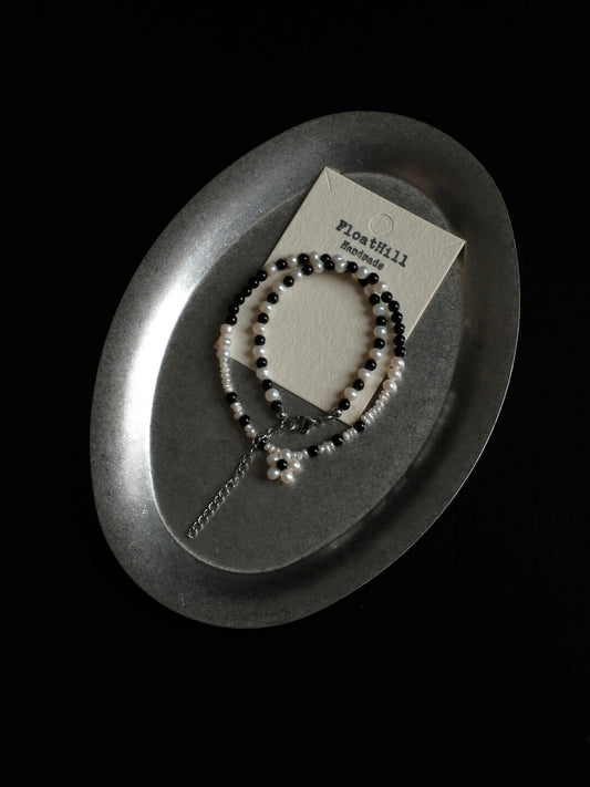 Blossom Color‑Block Beaded Necklace Bracelet