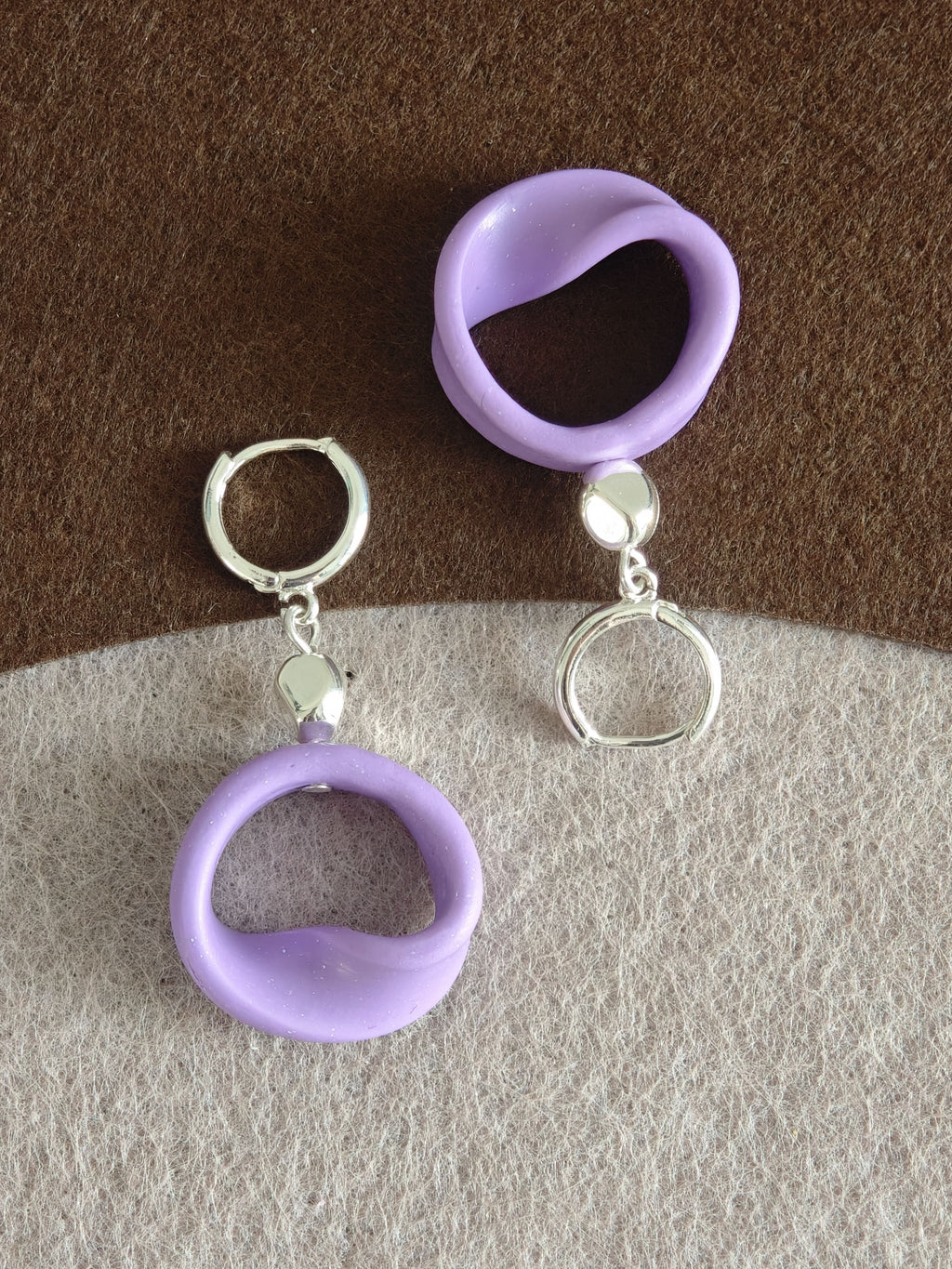 Purple Mobius Strip Earrings,Lumivault.