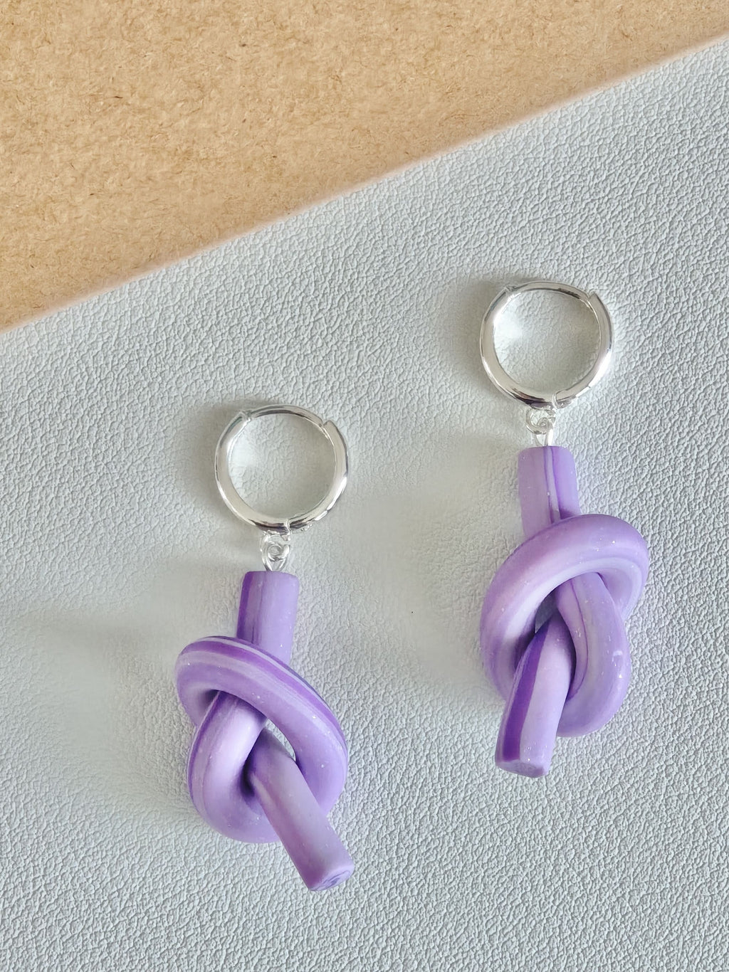 Long Knot Earrings,Purple / Studs,Lumivault.