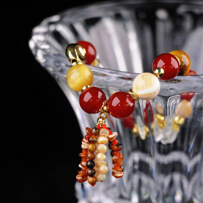 Auspicious Snow Bountiful Harvest Beaded Bracelet - Lumivault