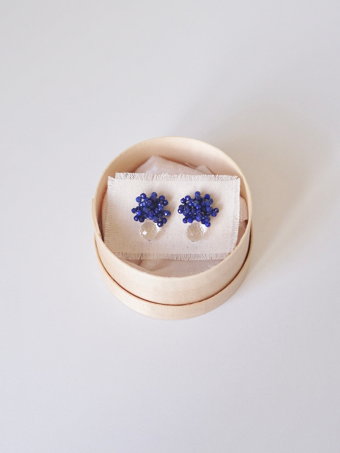 Original Blue Flower Cluster Crystal Earrings,Lumivault.