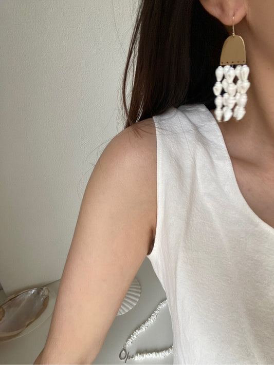 Original Geometric Metal Small Conch Earrings