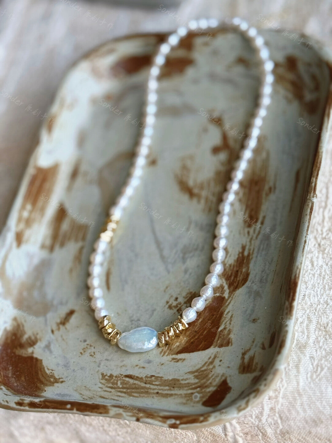 Original Handmade Colorful Baroque Pearl Necklace,Lumivault.