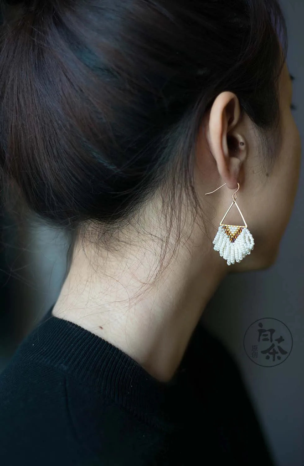 First Snow MIYUKI Seed Beaded Earrings,Lumivault.