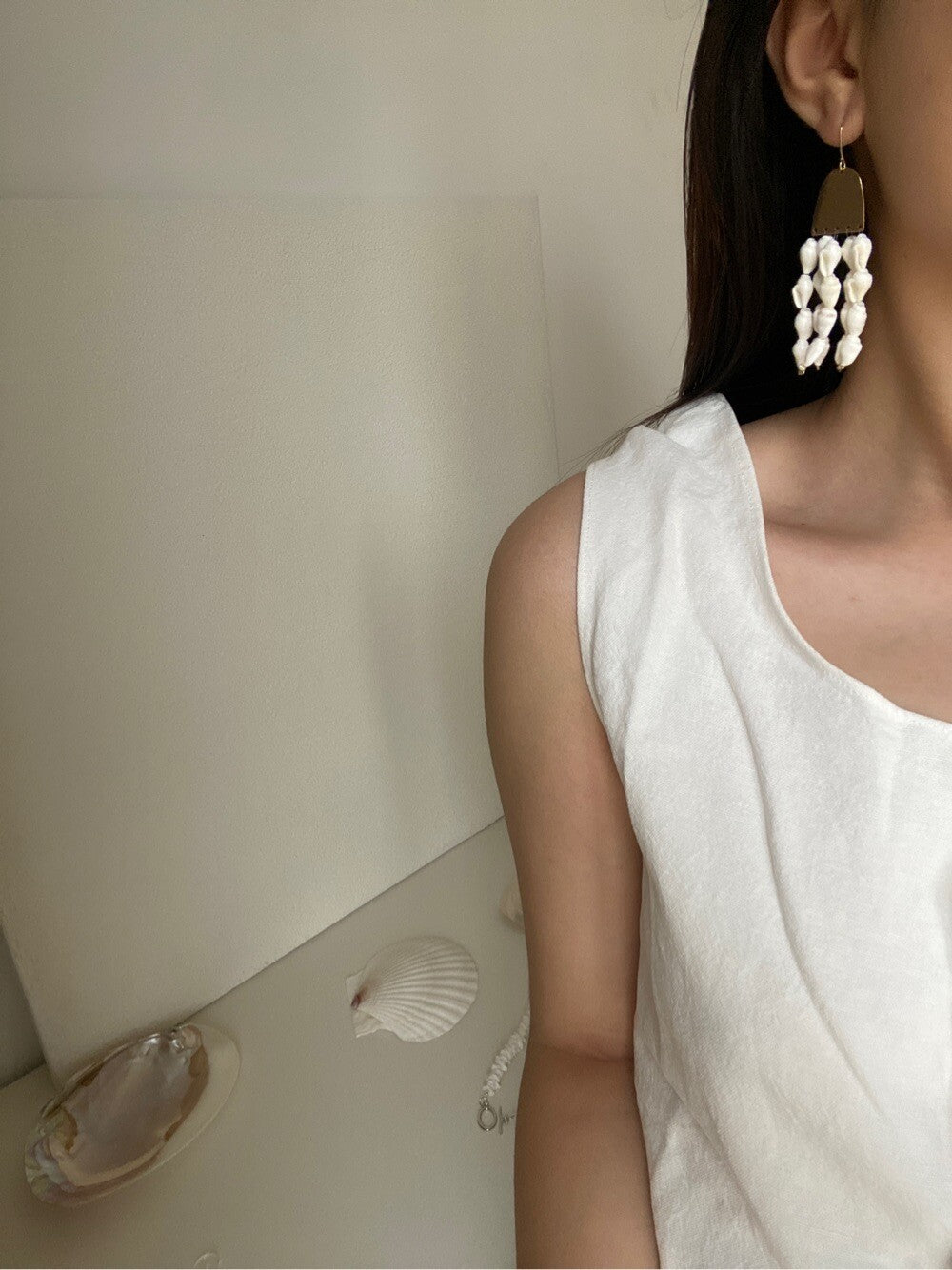 Original Geometric Metal Small Conch Earrings,Lumivault.