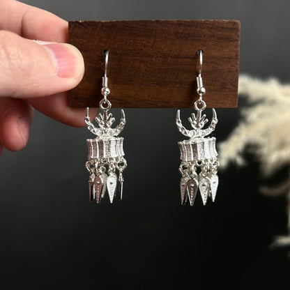 Short Horn Hat Ethnic Style Drop Earrings