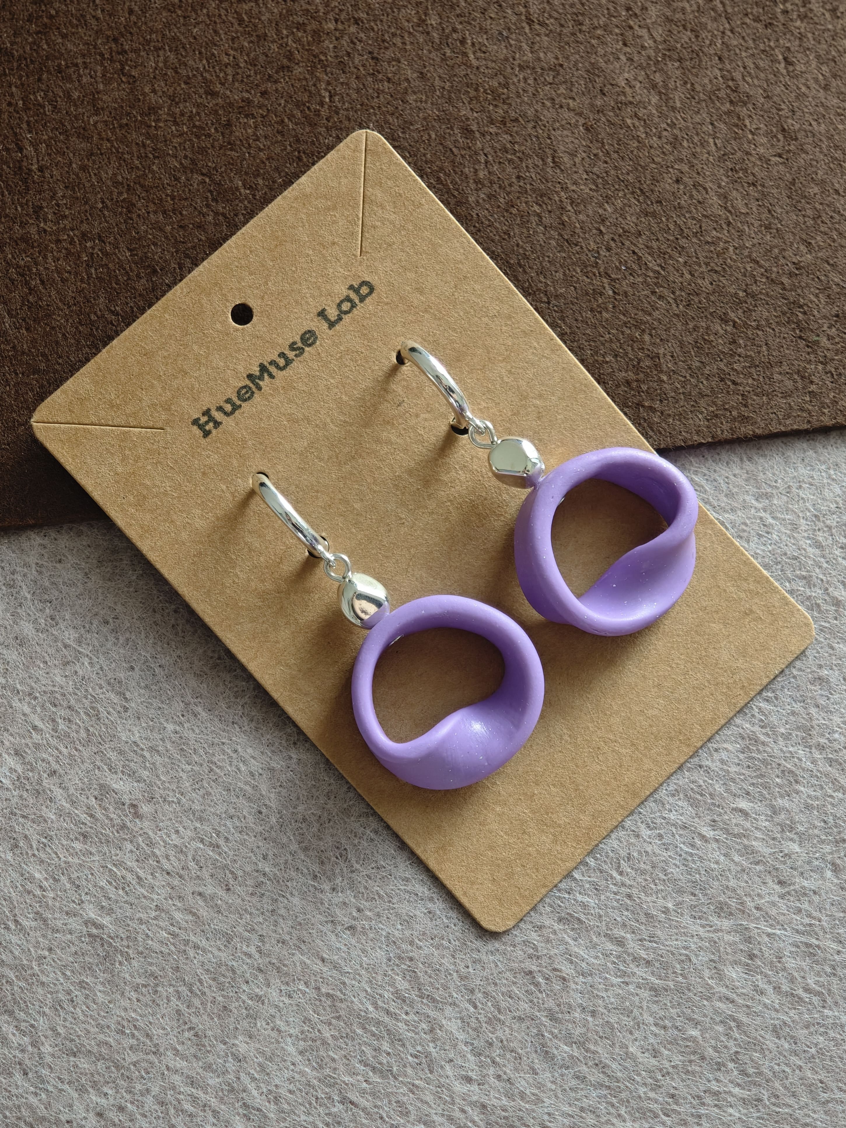 Purple Mobius Strip Earrings,Lumivault.