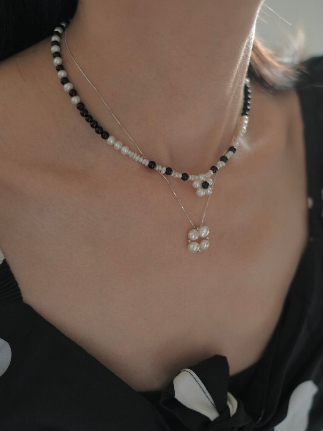 Blossom Color‑Block Beaded Necklace Bracelet,Lumivault.