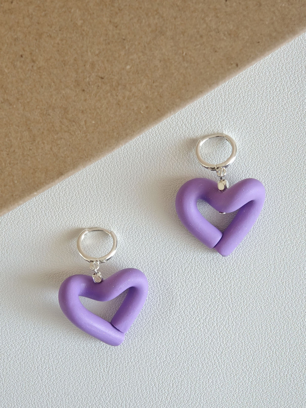 Purple Heart-Shaped Earrings,Lumivault.
