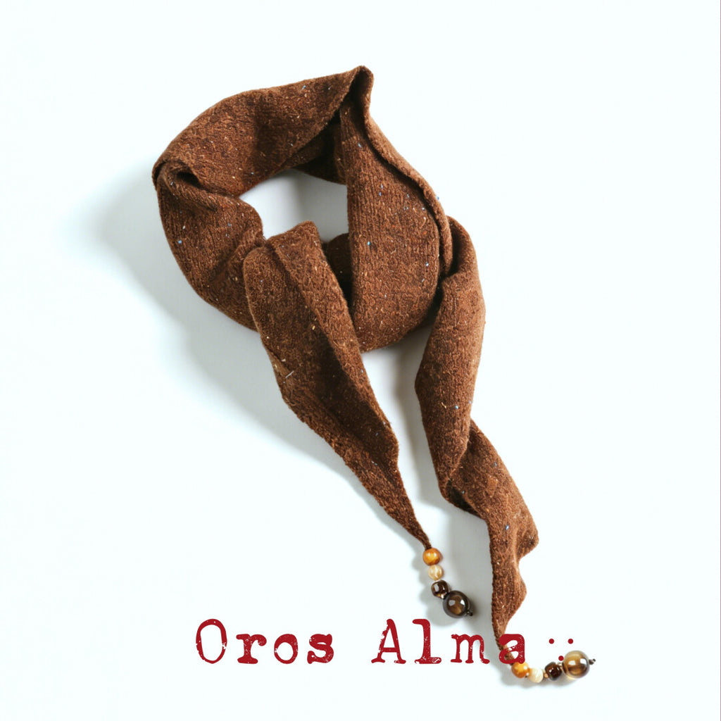 Woven Warmth Hand‑Knitted Wool Triangle Scarf,Lumivault.