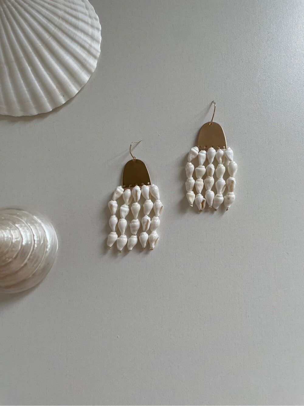 Original Geometric Metal Small Conch Earrings,Lumivault.