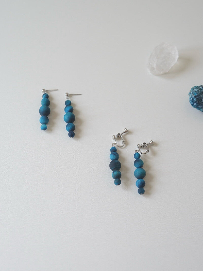 Original Minimalist Blue Tiger's Eye Stone Earrings,Lumivault.