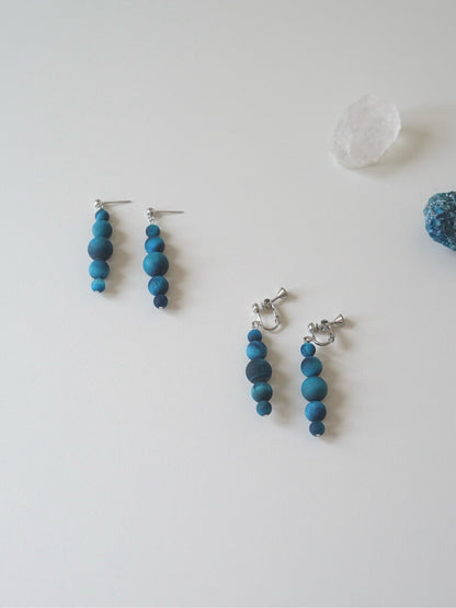 Original Minimalist Blue Tiger's Eye Stone Earrings