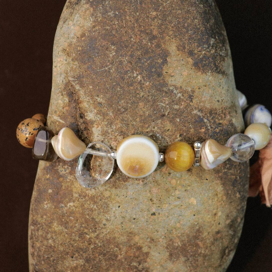 Mocha Beaded Bracelet,Lumivault.