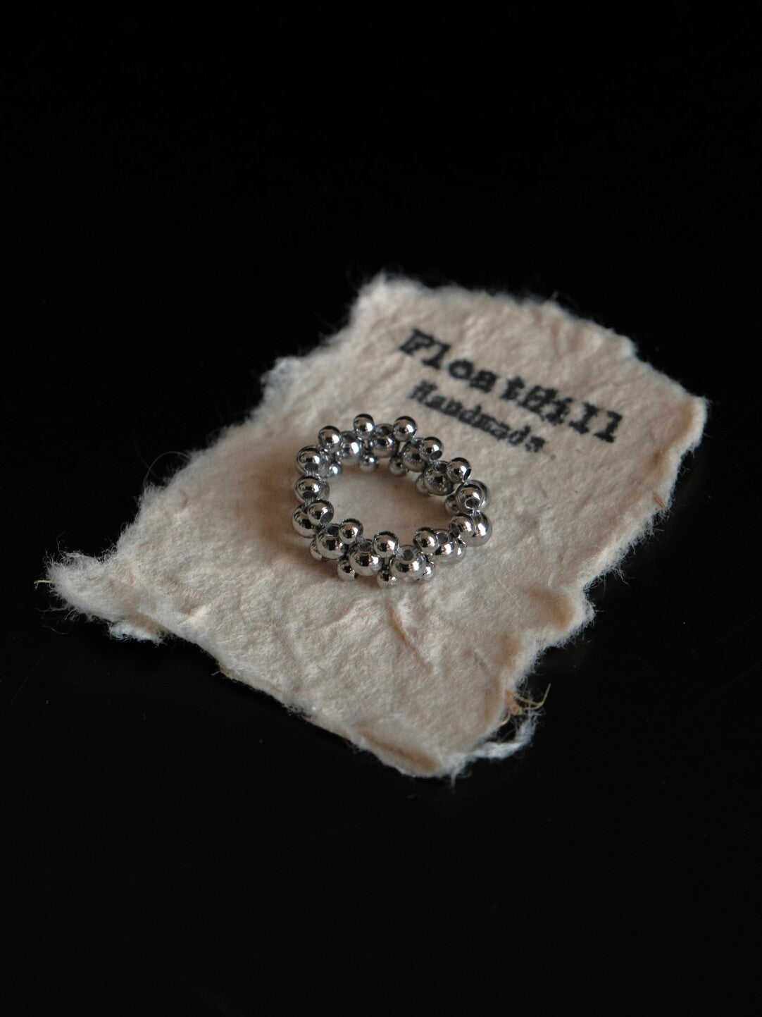 Handmade Titanium Steel Beaded Ring