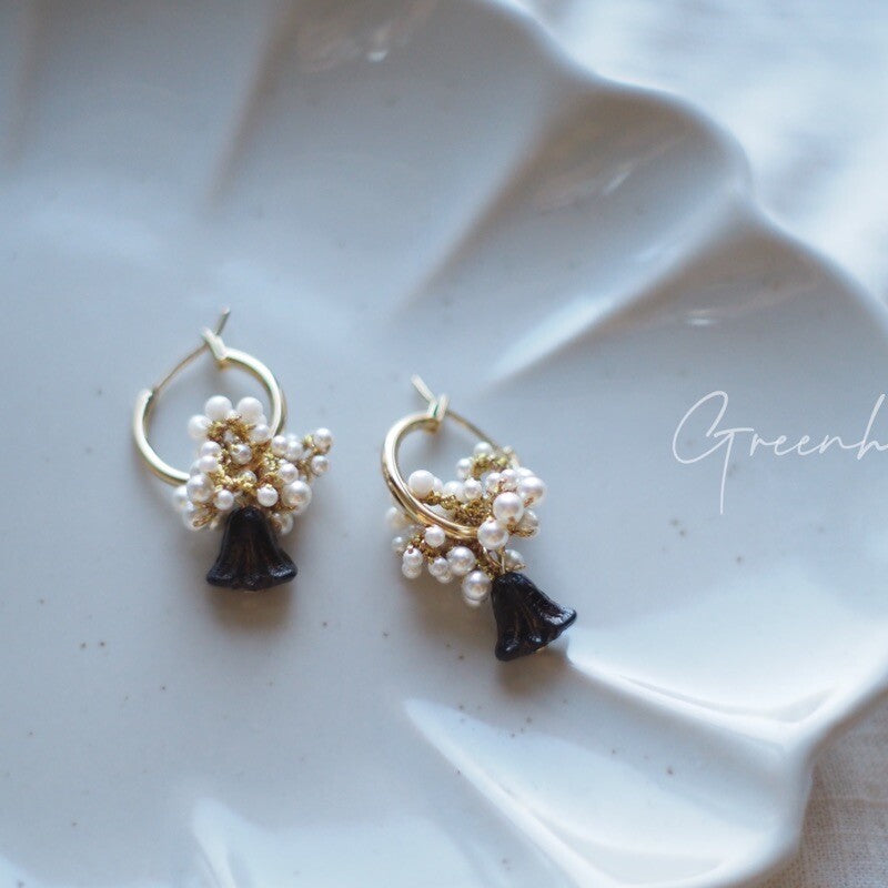 Night Bloom Beaded Earrings,Lumivault.