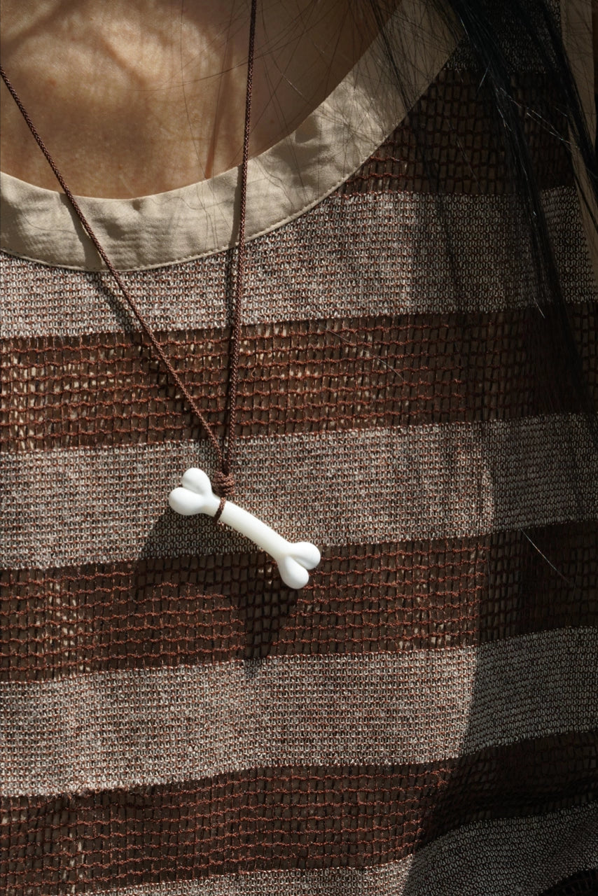 Pup's Bone Glass Necklace,Big Bone,Lumivault.