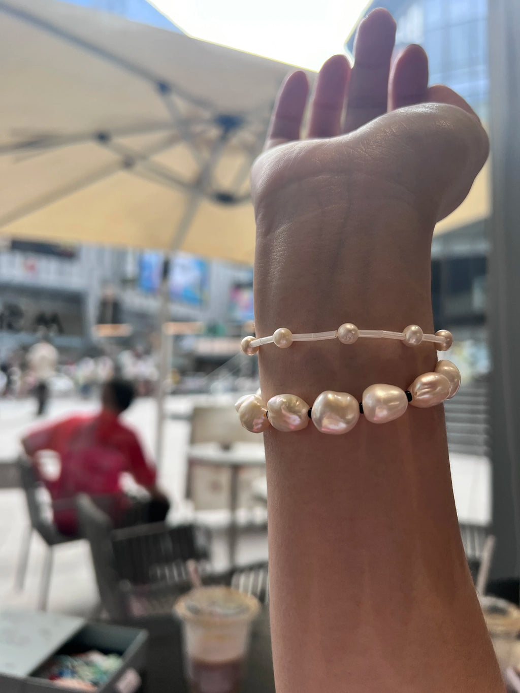 Handmade Pearl Stacked Beaded Bracelet,Lumivault.