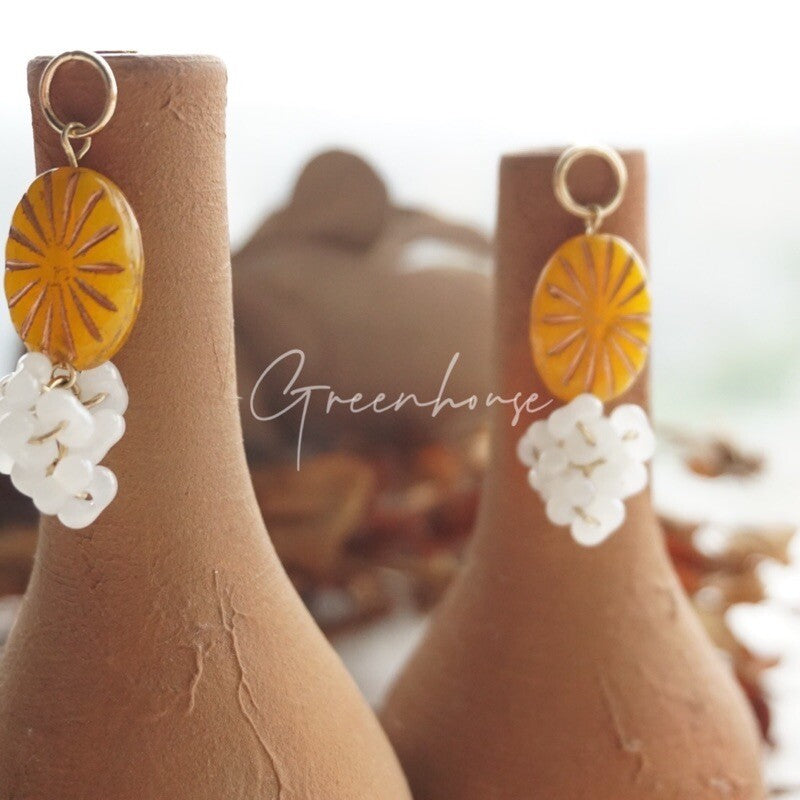 Orange Candy Beaded Earrings,Lumivault.