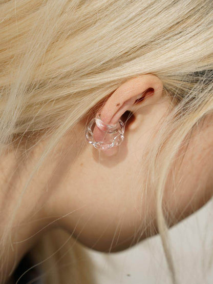 Twist & Circle Glass Ear Cuff Duo