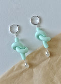Long Knot Earrings,Green / Studs,Lumivault.