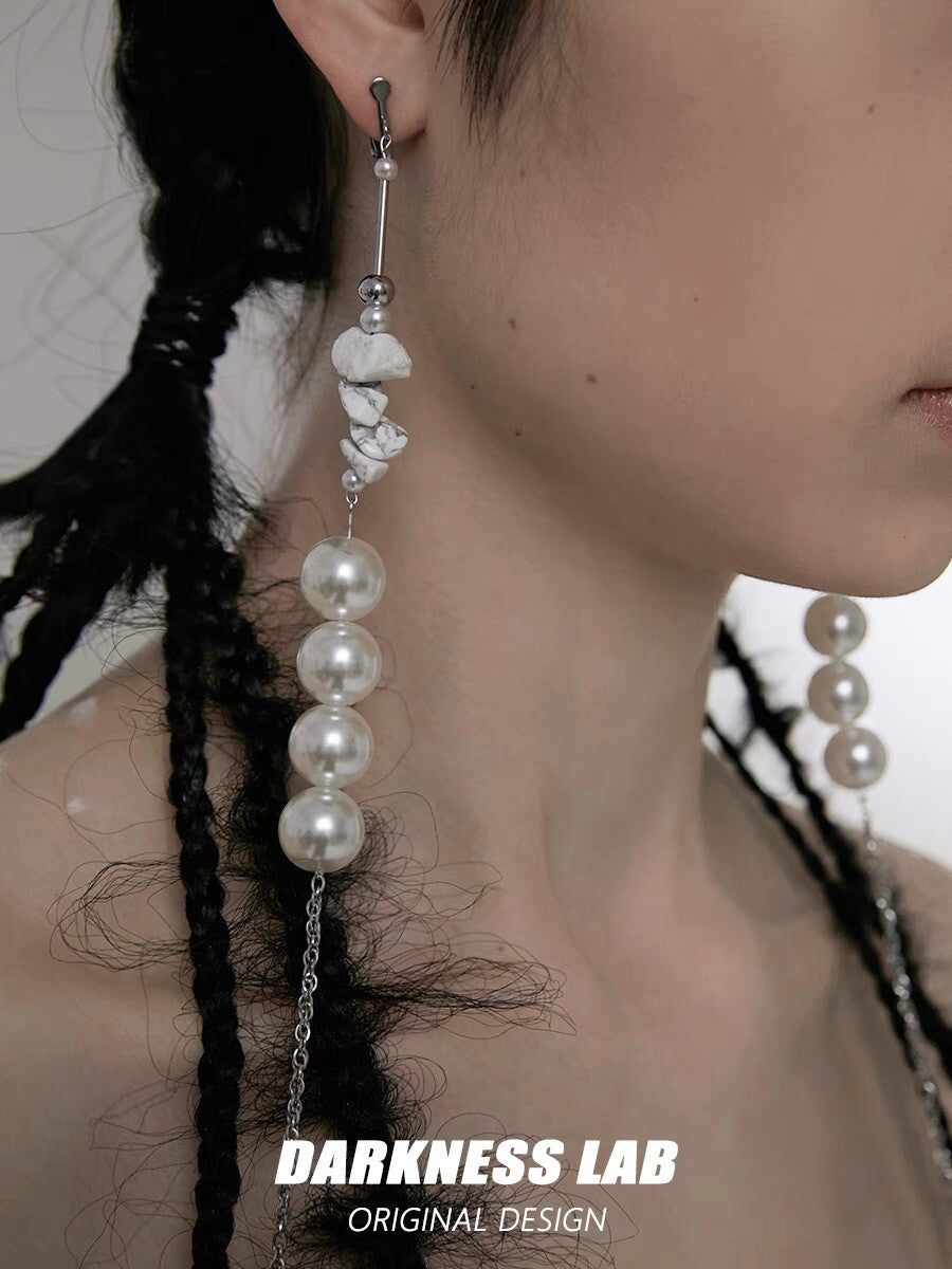 Pebbled Drift Long Earrings,Lumivault.