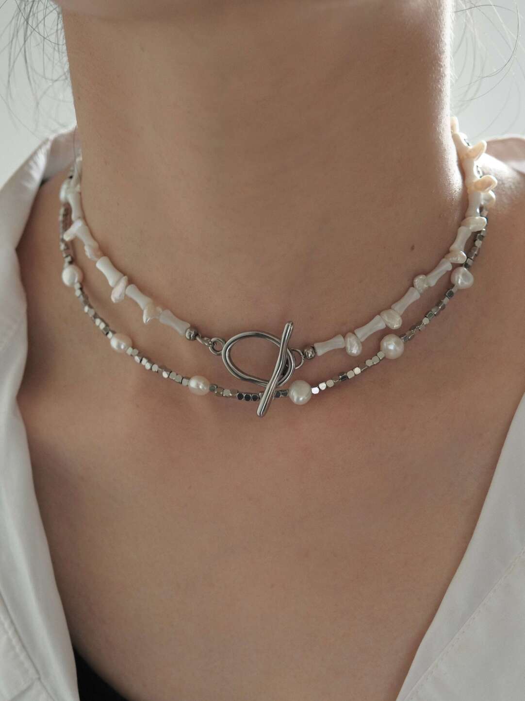 Floating World Baroque Pearl Beaded Necklace,Lumivault.