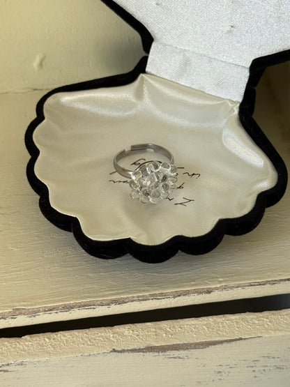 Gentle Dewdrop Beaded Open Ring