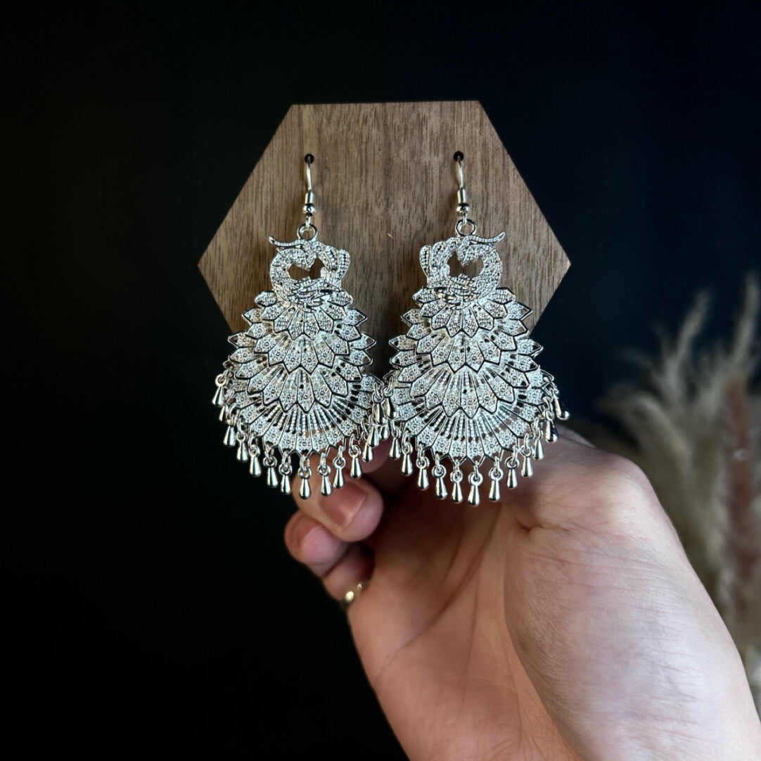 Peacock Fan Earrings,Lumivault.