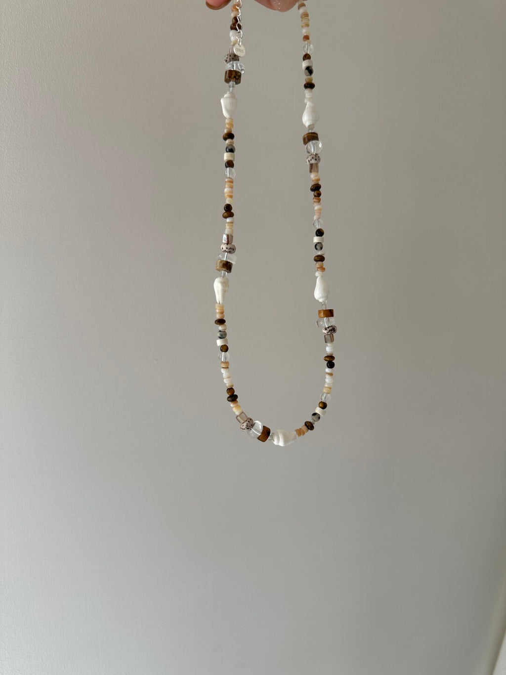 Original Brown Irregular Beaded Earrings Necklace,Necklace (40cm+5cm),Lumivault.