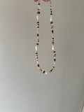 Original Brown Irregular Beaded Earrings Necklace,Necklace (40cm+5cm),Lumivault.