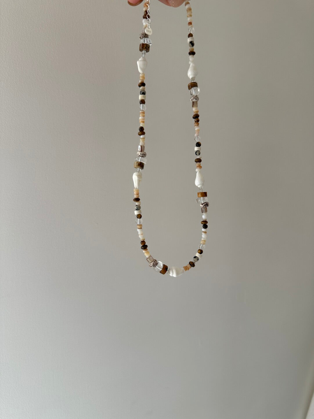 Original Brown Irregular Beaded Earrings Necklace,Necklace (40cm+5cm),Lumivault.