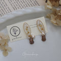 Pressed Memory Vintage Beaded Earrings,Lumivault.