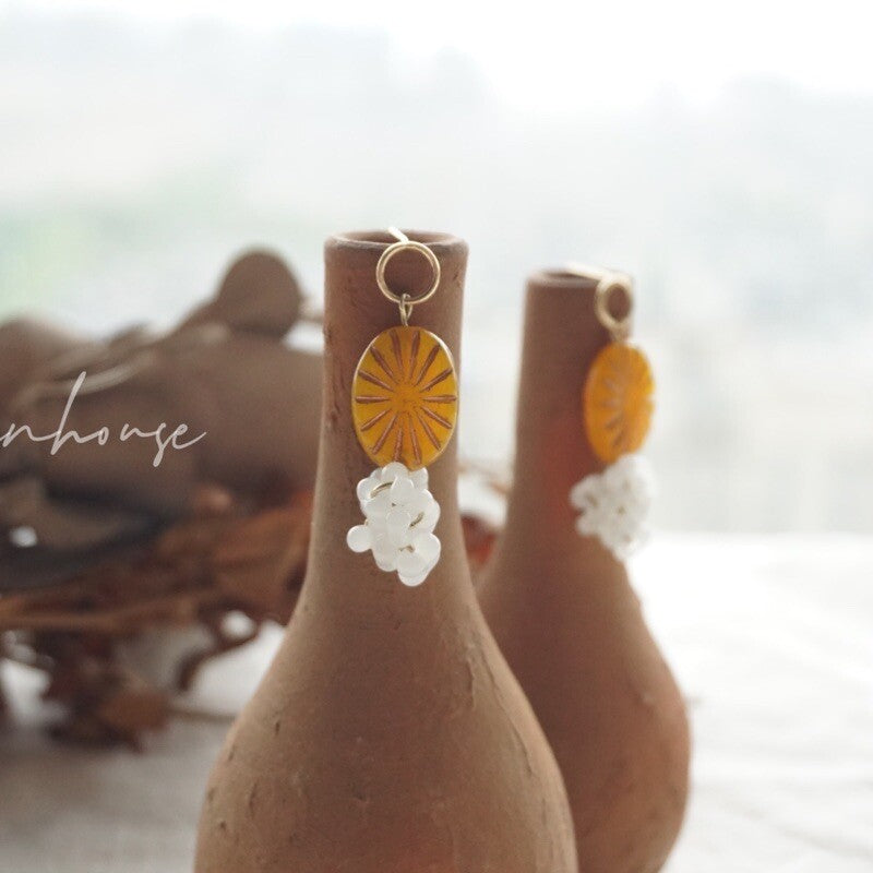 Orange Candy Beaded Earrings,Lumivault.